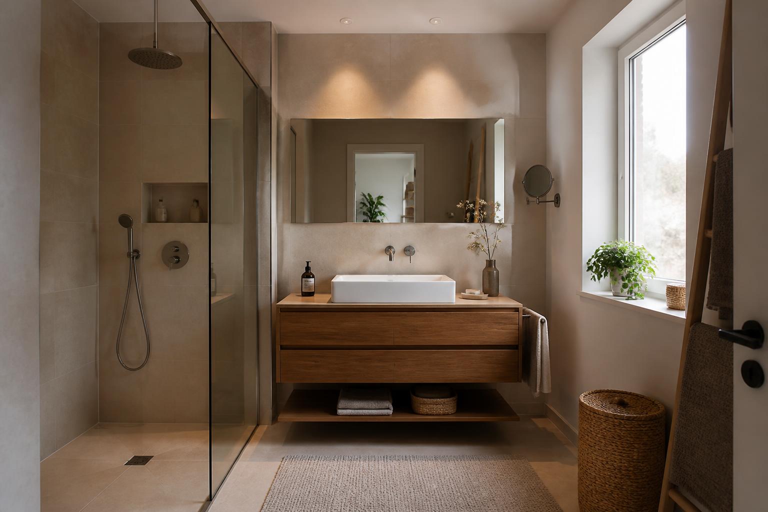 Helles, modern gestaltetes Badezimmer